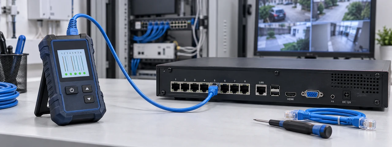 Security recorder and network tester arranged for equipment troubleshooting