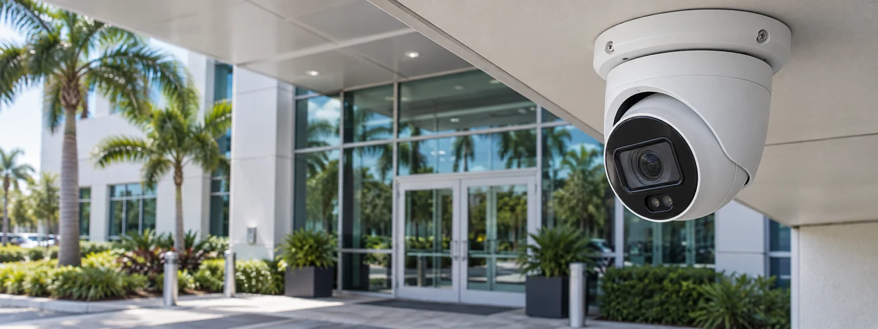 Surveillance camera covering the entrance of a Florida commercial property